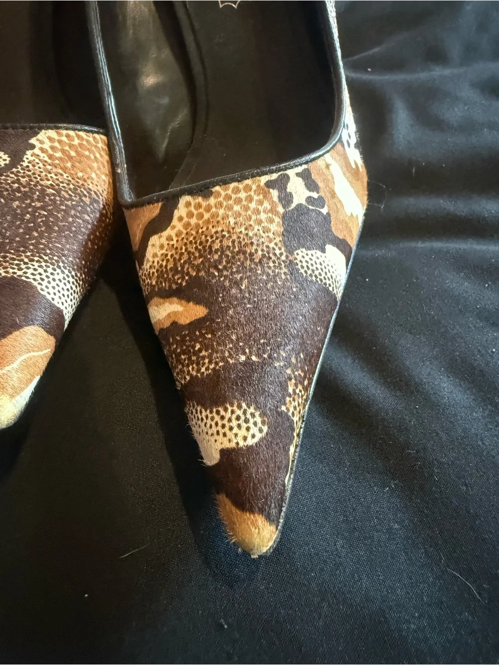 ALDO Brown & Tan Snakeskin-Print Pointed Toe Pumps